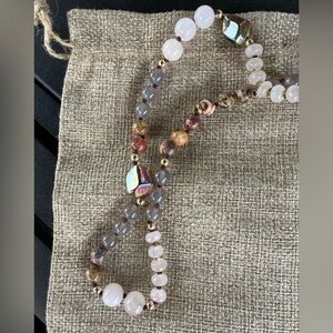 Multicolor gemstone, long necklace
